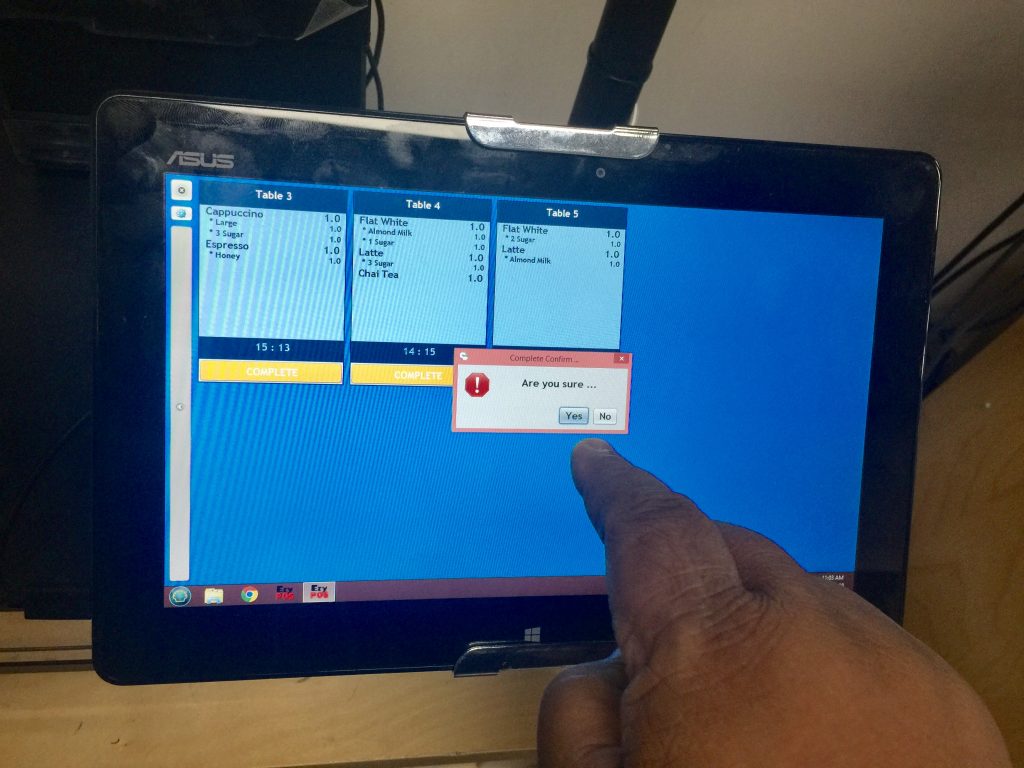 MiPOS Bump Screen Manage Orders