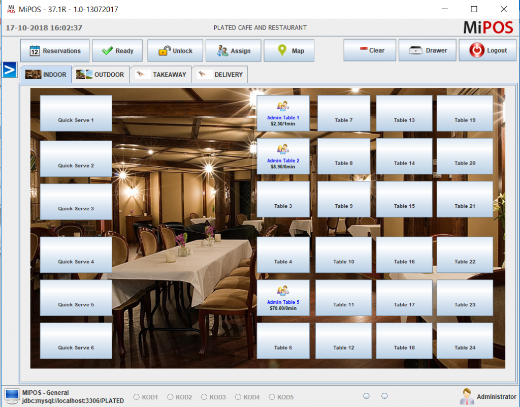 Restaurant POS System Table Layout