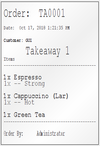 Food Order Dockets